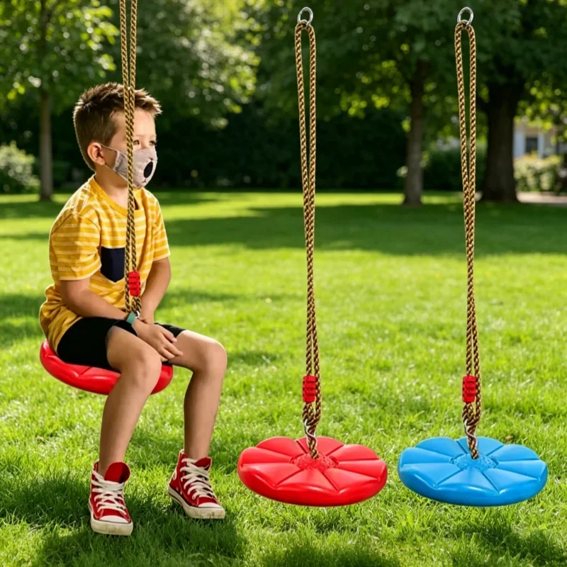 Thickened Octagonal Petal Shaped Kids Disc Swing Durable Hanging Rocking Chair for Indoor Outdoor Children Sports and Play Toys