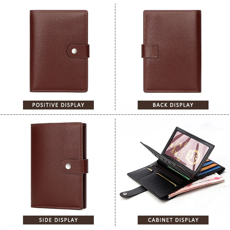 Men Women Leather Passport Wallet Large Capacity Multi Card Holder Zipper Coin Pocket RFID Blocking Clutch Secure Travel Organiz thumbnail 6
