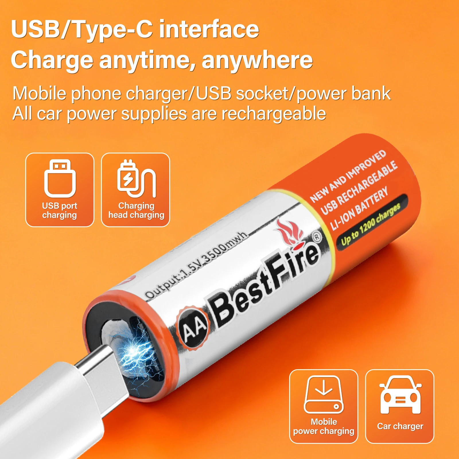 2-20PCS New AA 1.5V Lithium Rechargeable Battery 3500mWh AAA High Capacity USB-C Li-ion Battery for Camera Remote Control Toys thumbnail 4