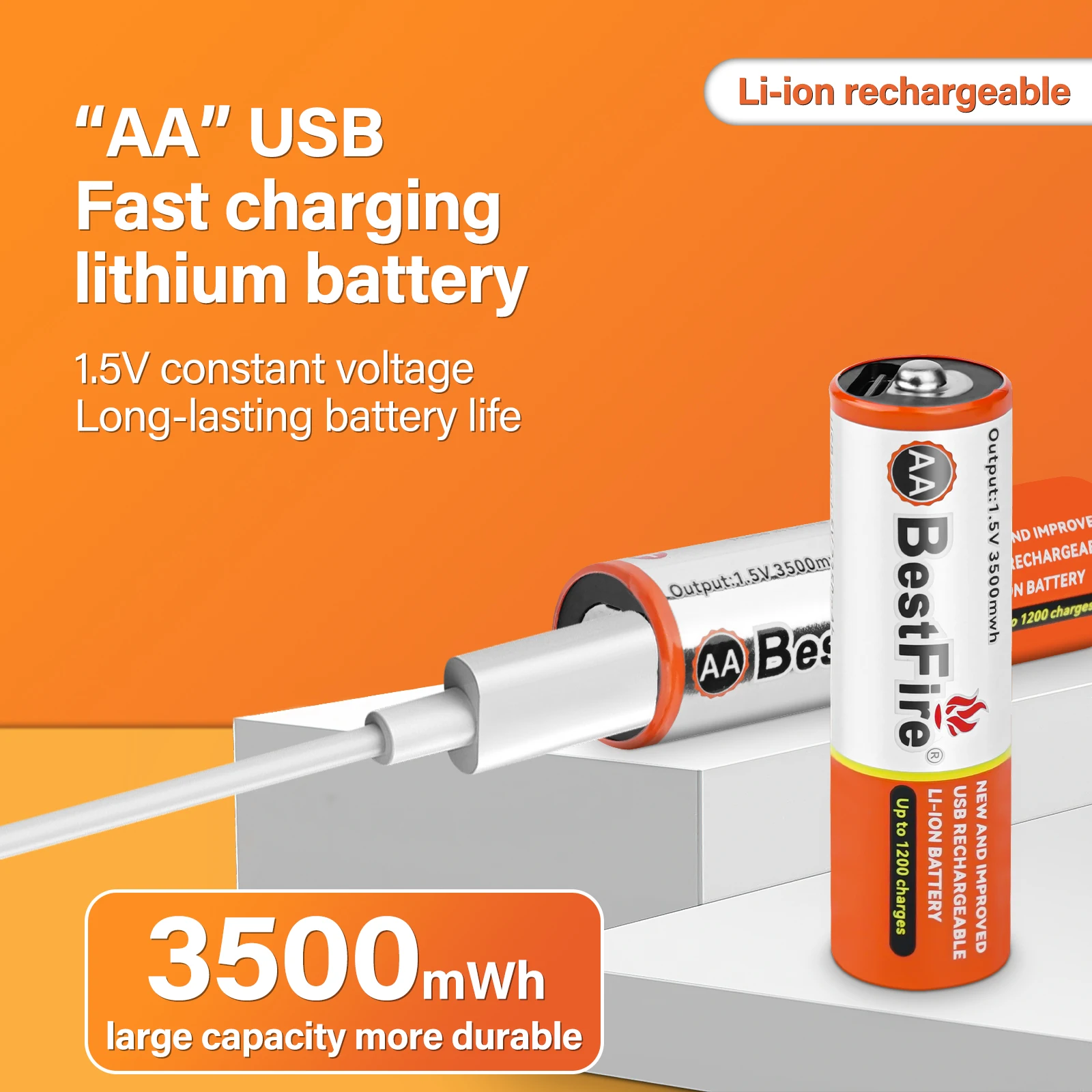 2-20PCS New AA 1.5V Lithium Rechargeable Battery 3500mWh AAA High Capacity USB-C Li-ion Battery for Camera Remote Control Toys thumbnail 2