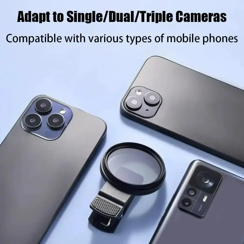 New 52mm CPL Mobile Phone Lens Filter Lens Clip Camera Accessories Circular Polarizer Filter for Canon Nikon for All Smartphone thumbnail 2