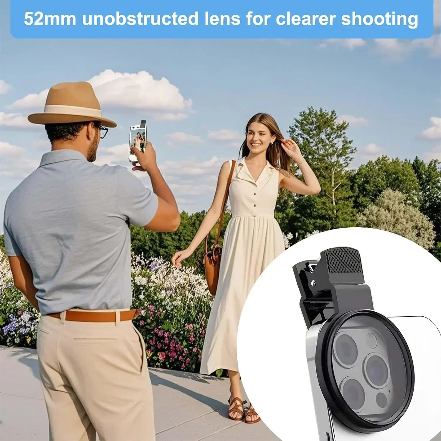 New 52mm CPL Mobile Phone Lens Filter Lens Clip Camera Accessories Circular Polarizer Filter for Canon Nikon for All Smartphone thumbnail 5