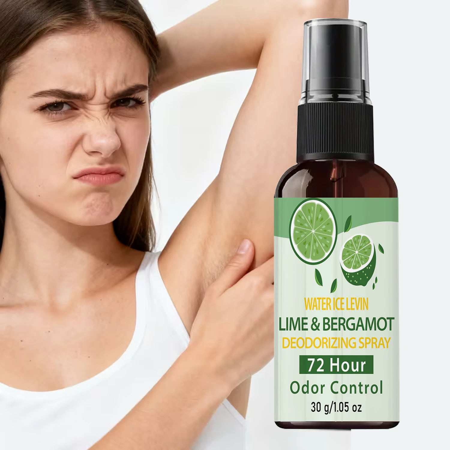 Lime Bergamot Deodorizing Spray 72H Long Lasting Body Spray with Collagen Hyaluronic Acid Bee Venom 30g Fresh Scent