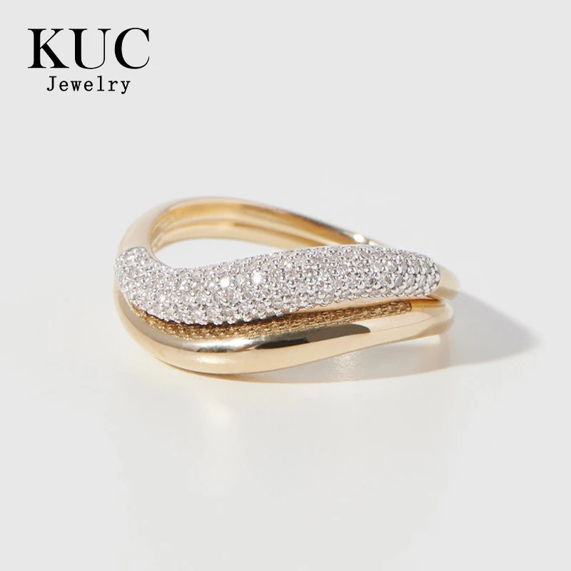 KUC Designer Jewelry Cloud Stackable Duo Set Rings Girls Original Certificate 925 Sterling Silver Geometric Ring Woman D