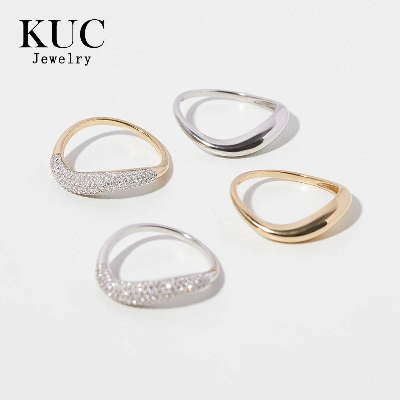 KUC Designer Jewelry Cloud Stackable Duo Set Rings Girls Original Certificate 925 Sterling Silver Geometric Ring Woman D thumbnail 5
