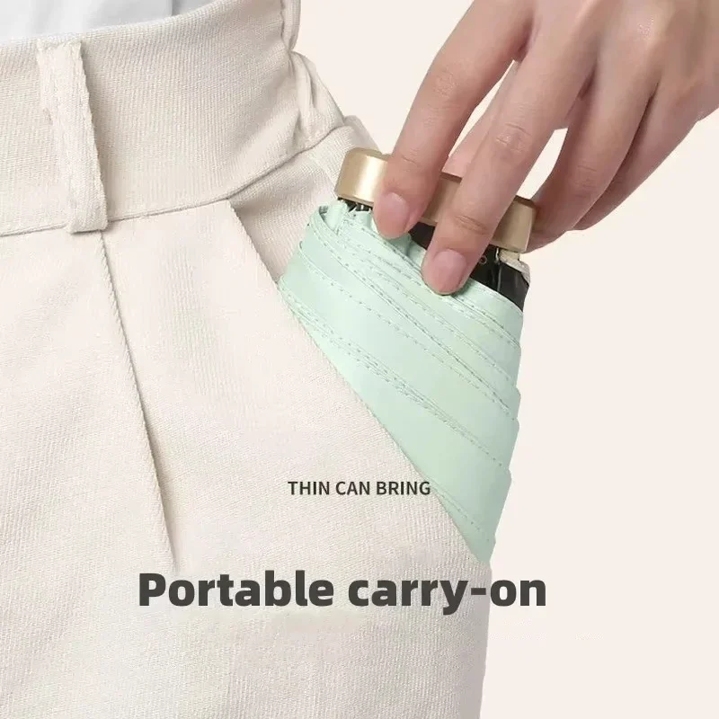 Mini Sun Umbrella Pocket Rain Umbrella Vinyl Folding UV Ultraviolet Protection Sun Shade Pocket Parasol 2026 New thumbnail 4