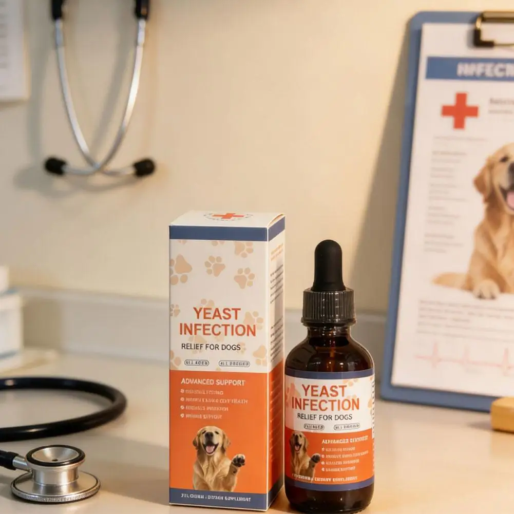 60ml Yeast Infection Relief Drops For Dog Cat Antipruritic Fur Health Immune Support Irritation Skin Pet Nutritional Supplement thumbnail 4