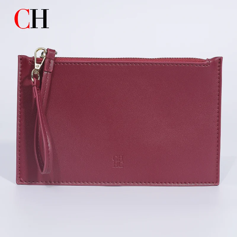 CH Brand Leather Business Storage Bag Available In Multiple Colors Waterproof Small Bag With Zipper Storage Bag