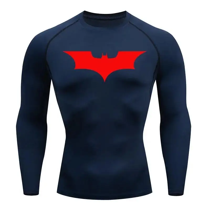 2026 Men T-shirt Fitness Short WorkOut Gym Tights Muscle Shirt Compression Clothing Top Long Sleeve Sports Running thumbnail 5