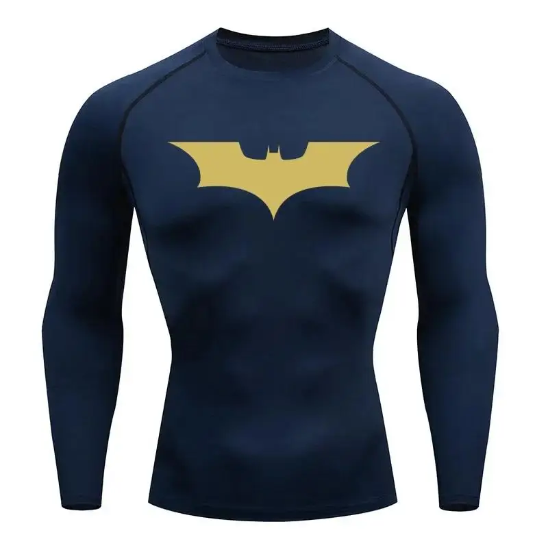 2026 Men T-shirt Fitness Short WorkOut Gym Tights Muscle Shirt Compression Clothing Top Long Sleeve Sports Running thumbnail 6