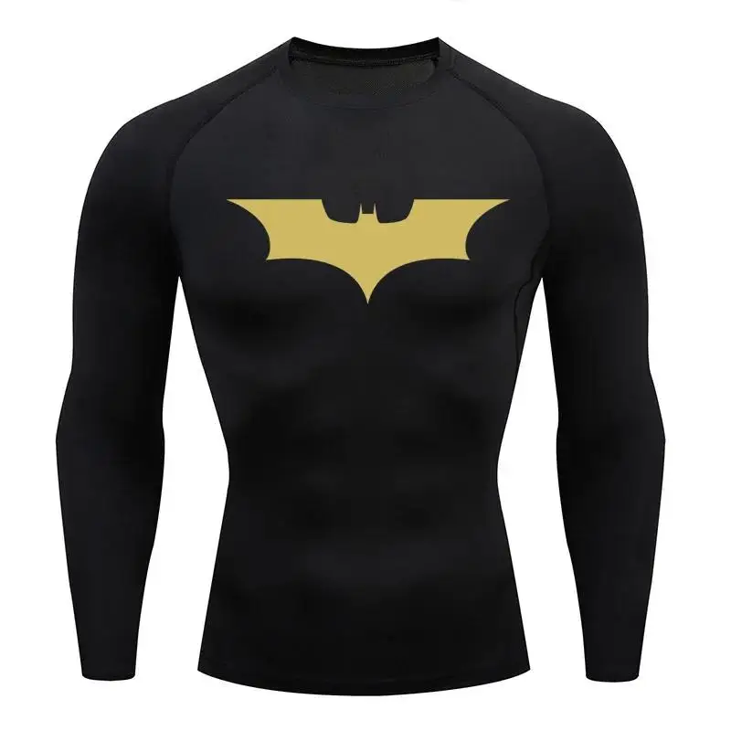 2026 Men T-shirt Fitness Short WorkOut Gym Tights Muscle Shirt Compression Clothing Top Long Sleeve Sports Running thumbnail 3