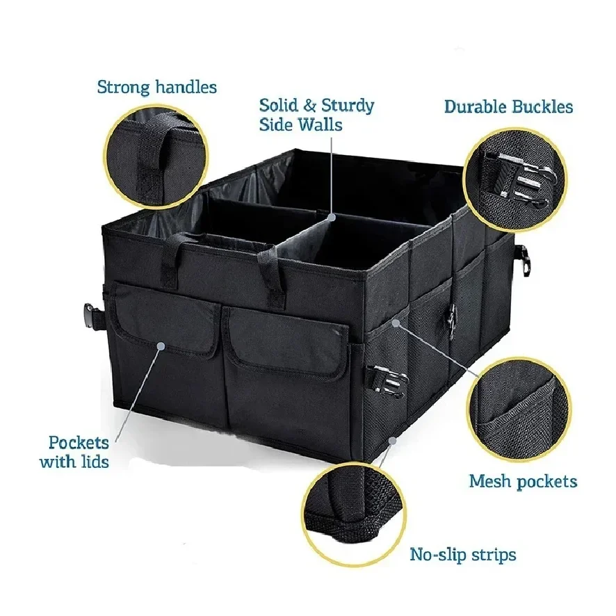 Big Capacity Car Storage Box Car Trunk Organizer Eco-Friendly Super Durable Collapsible Cargo Storage Tool Auto Trucks Trunk Box thumbnail 3