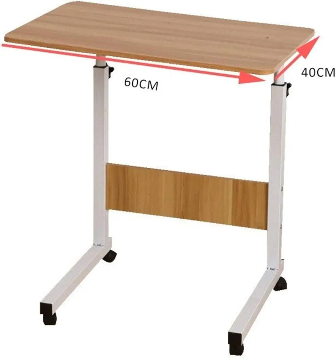 Adjustable Height Laptop Desk with Wheels Portable Rolling Table for Home Office Study Ergonomic Mobile Workstation thumbnail 6