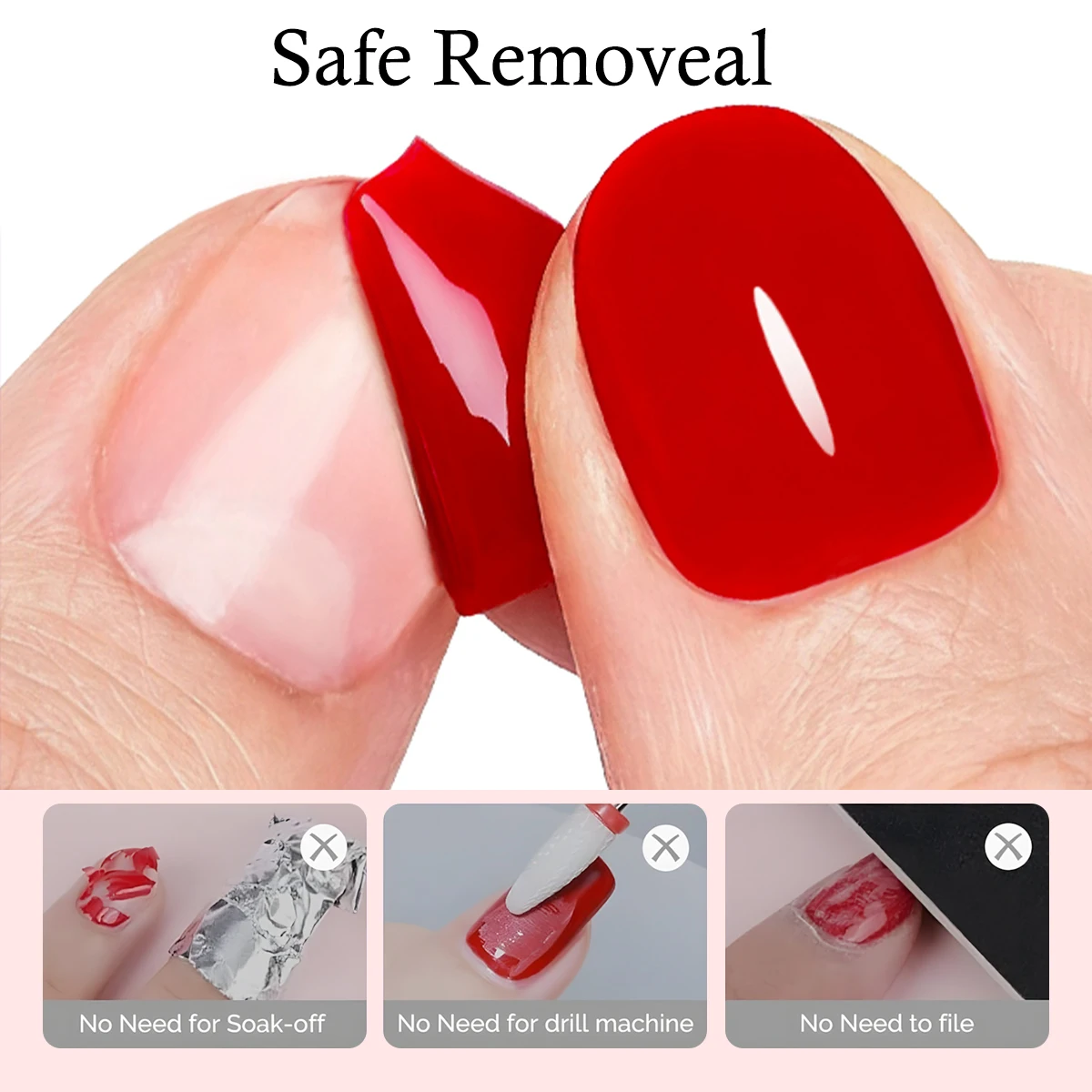 Hassleless Peel-Off Base Coat — 15ml UV Soft Gel. Easy to remove; gentle formula designed specifically for nail care and protect thumbnail 3