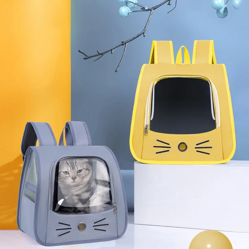 Transparent Pet Cat Carrier Bag Ventilate Cat Backpack Outdoor Travel Backpack Breathable Portable Shoulders Bag Travel Bag