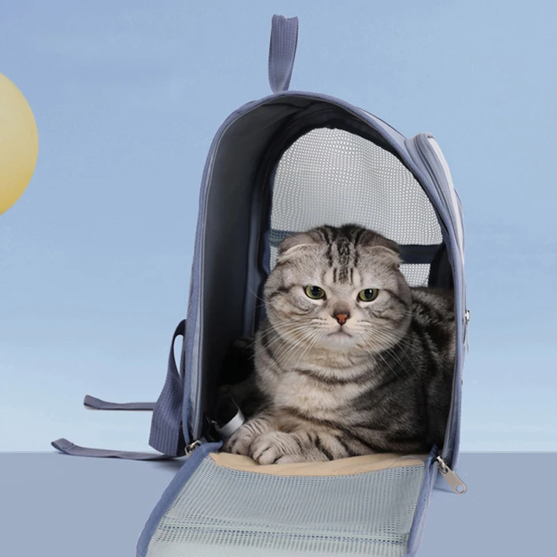 Transparent Pet Cat Carrier Bag Ventilate Cat Backpack Outdoor Travel Backpack Breathable Portable Shoulders Bag Travel Bag thumbnail 4