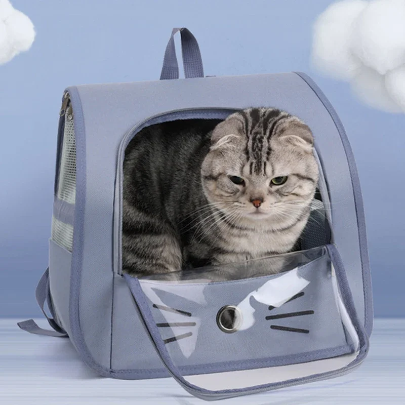 Transparent Pet Cat Carrier Bag Ventilate Cat Backpack Outdoor Travel Backpack Breathable Portable Shoulders Bag Travel Bag thumbnail 3