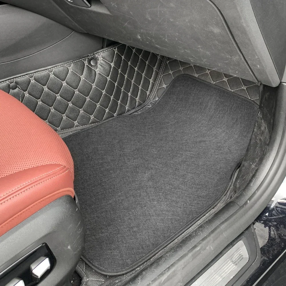 Black Solid Color Car Floor Mats Universal Non-Slip Carpets Rugs Front & Rear Foot Mats Set of 1/2/4 Pieces Auto Accessories thumbnail 2