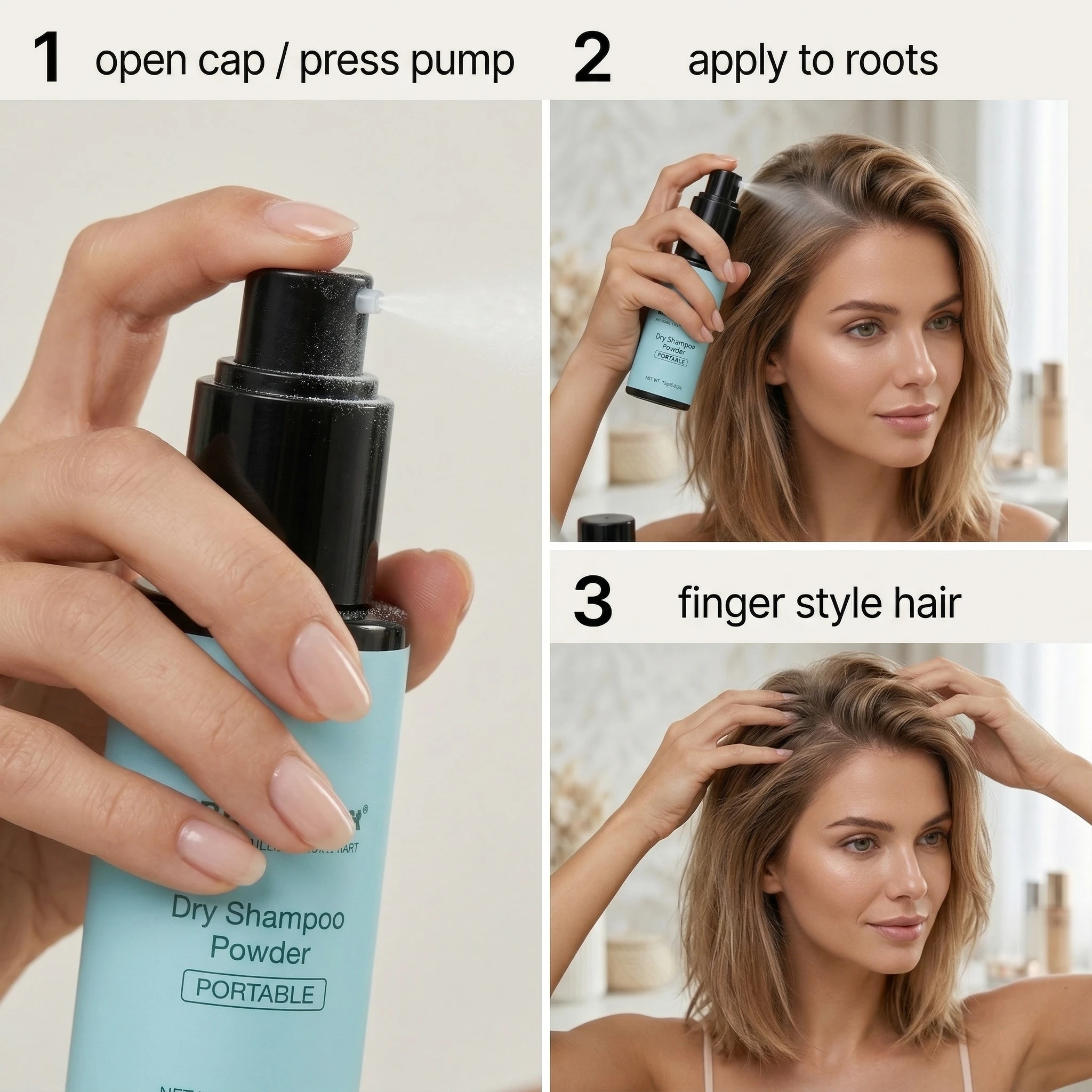 No Rinse Dry Shampoo Powder 12g Oil Absorbing Instant Fresh Fluffy Volumizing Lightweight Portable Hair Powder thumbnail 4