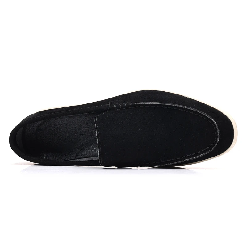 Mens Suede Slip On Loafers Comfortable Lightweight Casual Shoes With White Sole For Daily Wear And Driving Retro Style Simple thumbnail 4