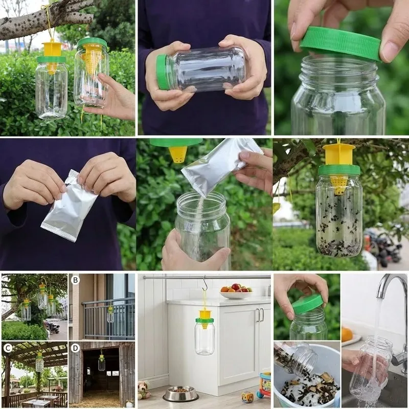 Reusable Hanging Fly Wasp Insect Traps Outdoor Garden Orchard Asian Hornet Catcher Drosophila Attractant Trap Pest Control Tools thumbnail 6