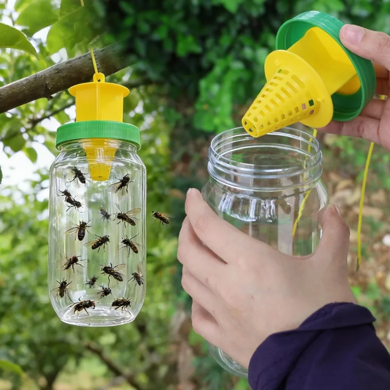 Reusable Hanging Fly Wasp Insect Traps Outdoor Garden Orchard Asian Hornet Catcher Drosophila Attractant Trap Pest Control Tools thumbnail 2