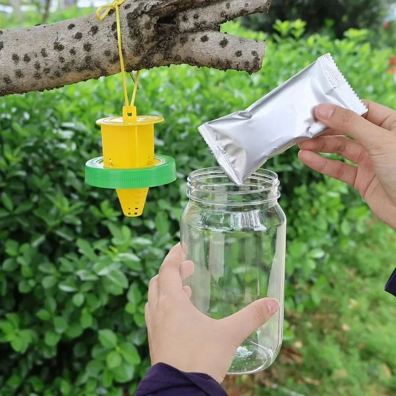 Reusable Hanging Fly Wasp Insect Traps Outdoor Garden Orchard Asian Hornet Catcher Drosophila Attractant Trap Pest Control Tools thumbnail 3