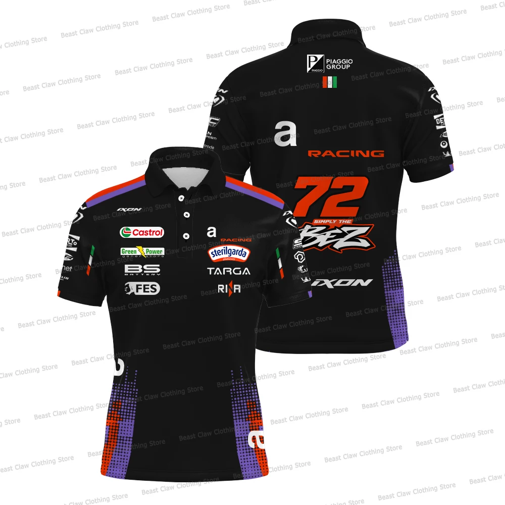 2026 New Marco Bezzecchi 72 Racing Team Polo Shirt Martin 89 Driver Quick Drying T-shirt Sports Casual Plus Size Men's Polo 5XL