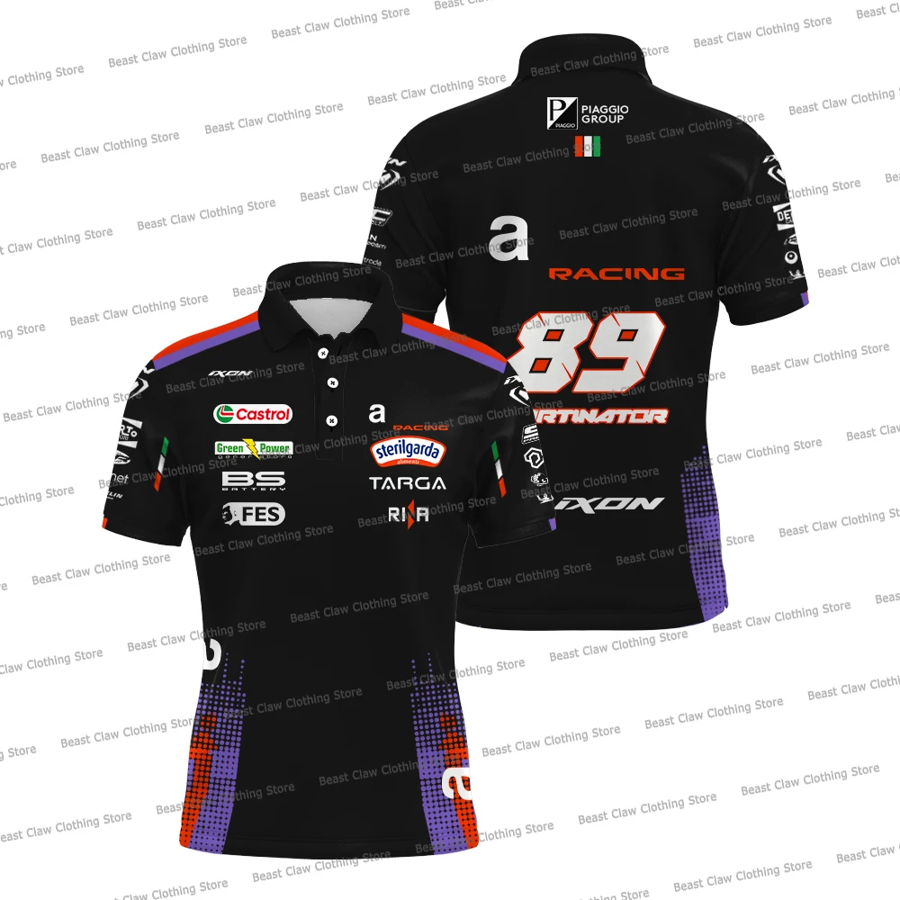 2026 New Marco Bezzecchi 72 Racing Team Polo Shirt Martin 89 Driver Quick Drying T-shirt Sports Casual Plus Size Men's Polo 5XL thumbnail 2