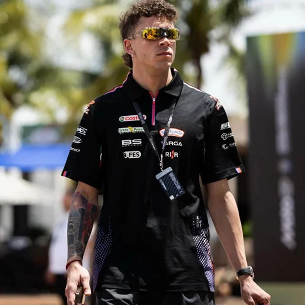 2026 New Marco Bezzecchi 72 Racing Team Polo Shirt Martin 89 Driver Quick Drying T-shirt Sports Casual Plus Size Men's Polo 5XL thumbnail 5
