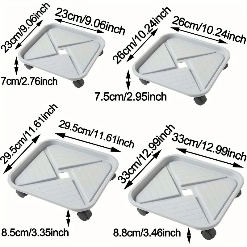 1pc Plant Ball Cage with Four Wheels and A Drainage Tray, A Square Flower Pot Mover, A Wheeled Garden Rolling Plant Rack thumbnail 6