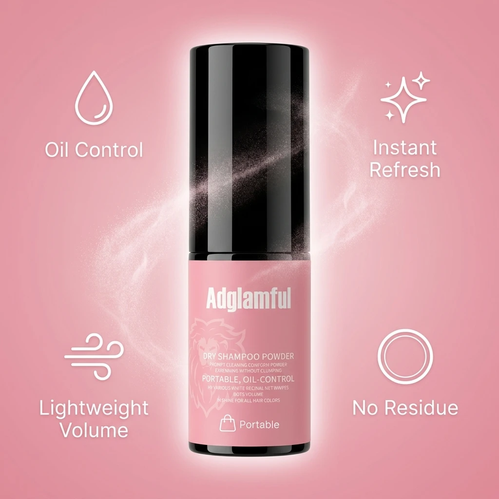 Adglamful 12g Dry Shampoo Powder Oil Control Breathable Lightweight Waterless Hair Powder Instant Refreshing Fluffy for Travel thumbnail 3