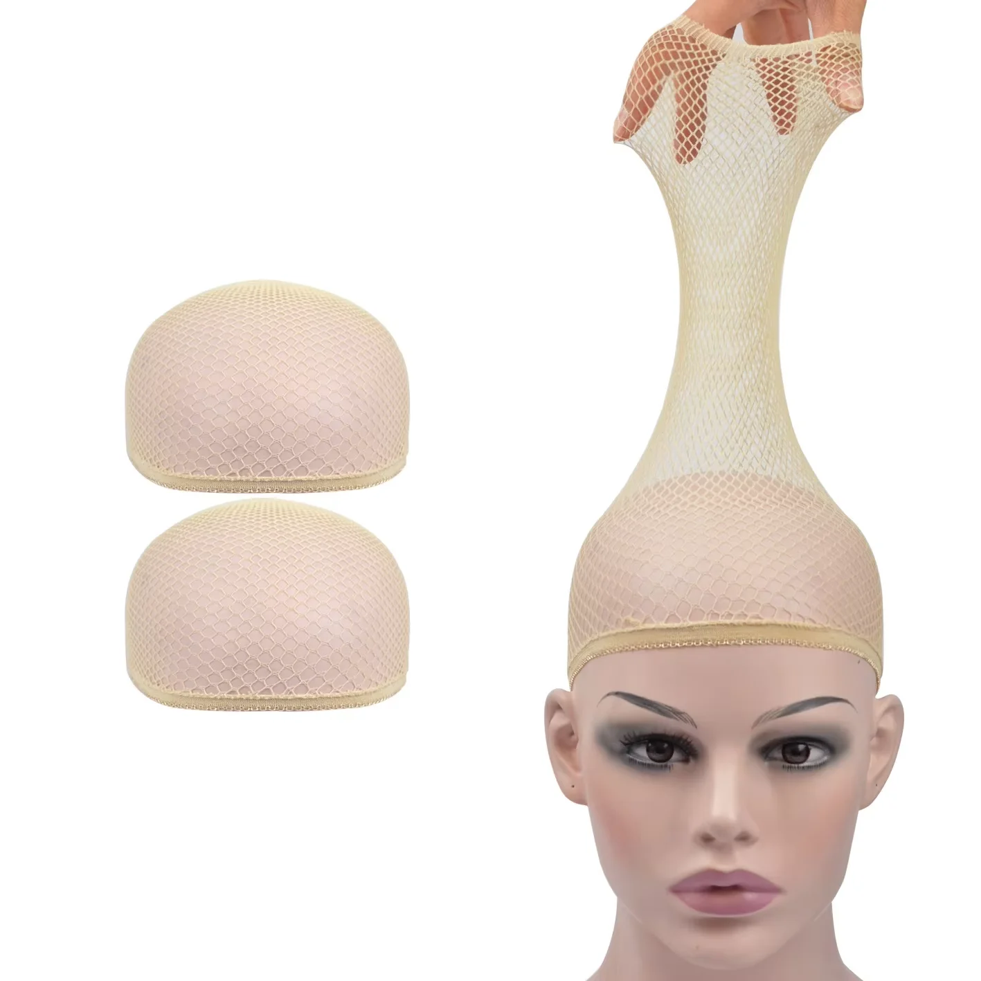 5Pcs Large Hole Fishnet Wig Cap Elastic Hairnets Weaving Wig Caps Hair Net Breathable Wig Liner Cap for Lace Front Wig thumbnail 2