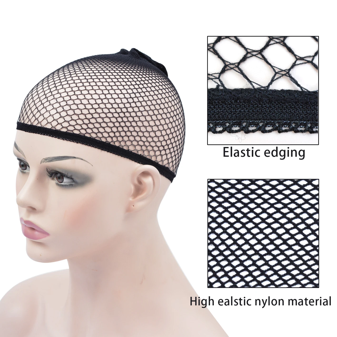 5Pcs Large Hole Fishnet Wig Cap Elastic Hairnets Weaving Wig Caps Hair Net Breathable Wig Liner Cap for Lace Front Wig thumbnail 4