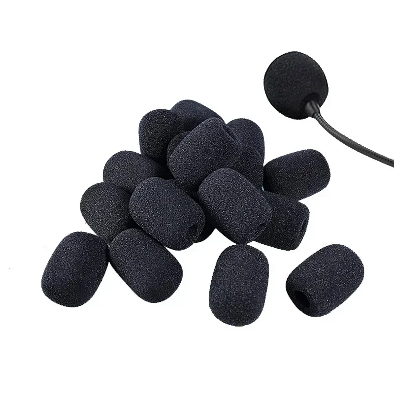 10PC Mic Sponge Covers - Universal For Lavalier/Mini Megaphone/Earphone Mics, Protective Cotton Sleeves Anti-Wind Noise。 thumbnail 3