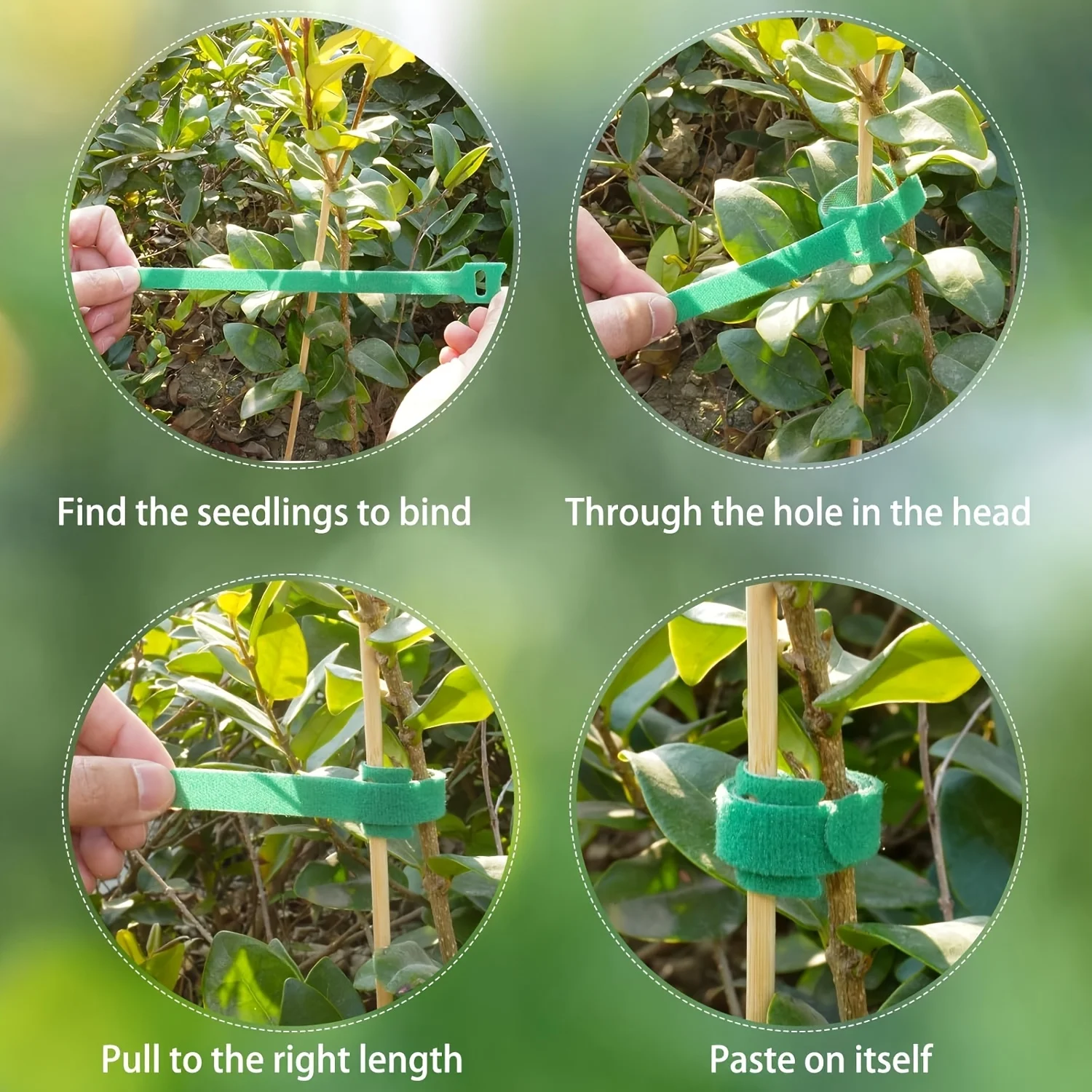 50/100pcs Nylon Plant Ties Non-Slip Tie Loop Adjustable Plant Support Reusable Fastener Tape for Home Garden Accessories thumbnail 2