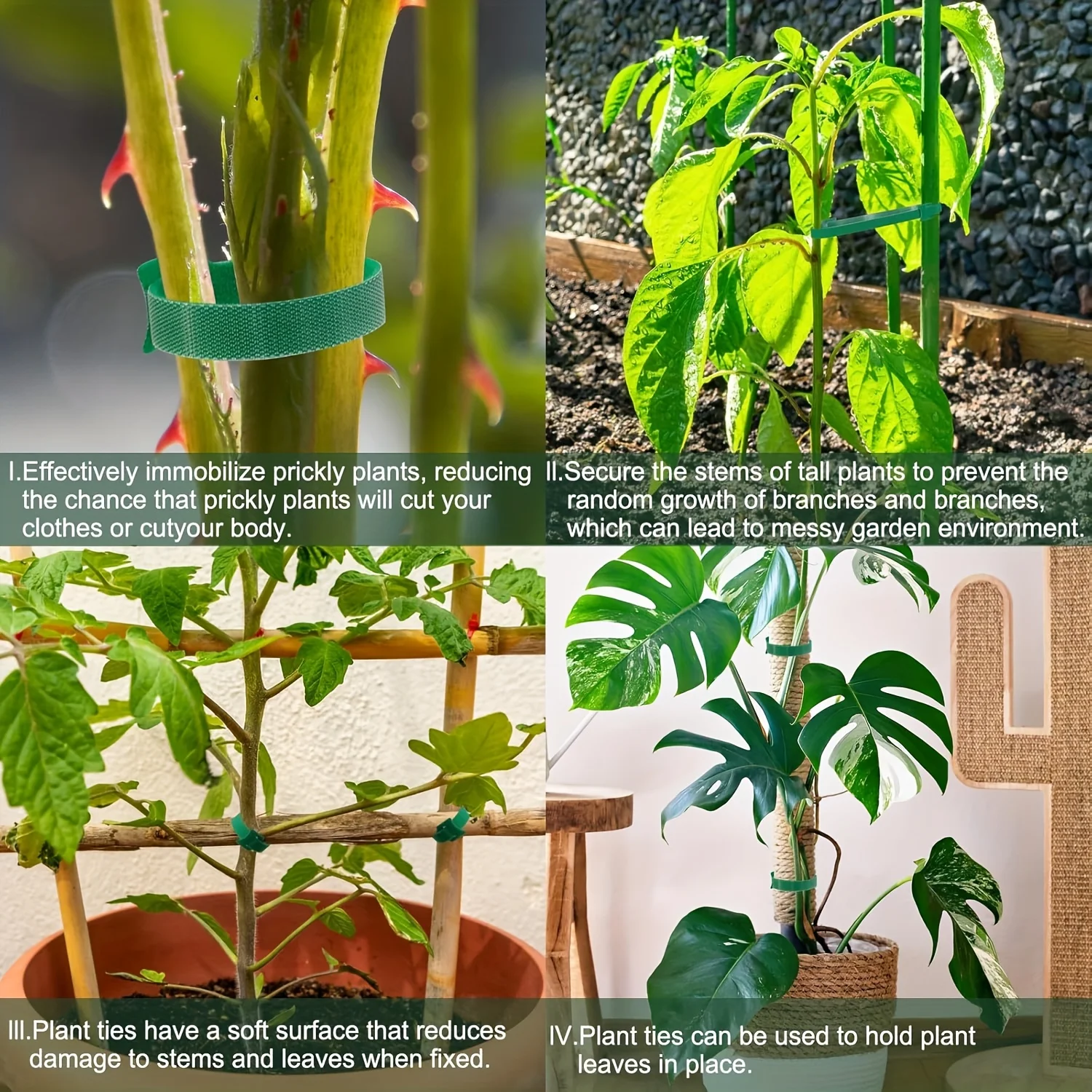 50/100pcs Nylon Plant Ties Non-Slip Tie Loop Adjustable Plant Support Reusable Fastener Tape for Home Garden Accessories thumbnail 5