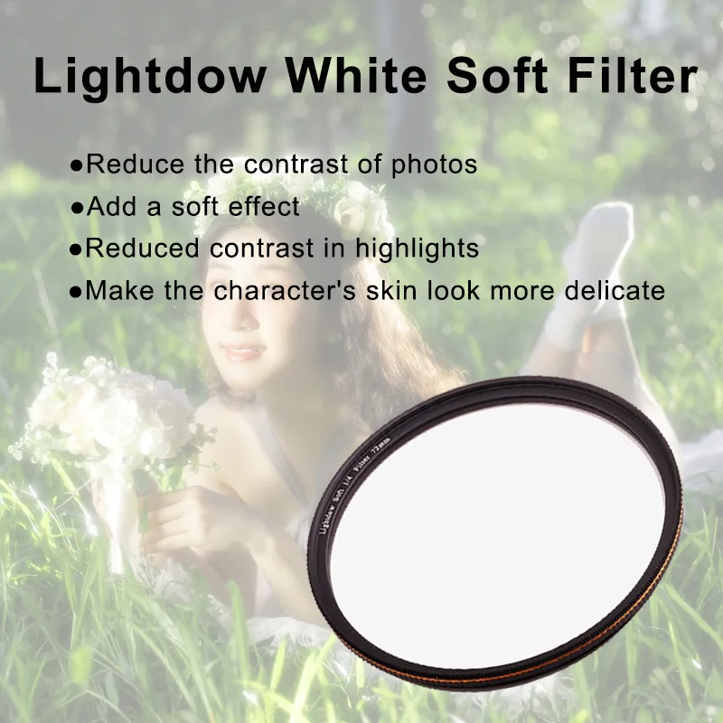 1/4 1/8 Soft White Diffusion Lens Filter 49mm 52mm 55mm 58mm 62mm 67mm 72mm 77mm 82mm for Camera Canon Nikon Sony Lens Filter thumbnail 5
