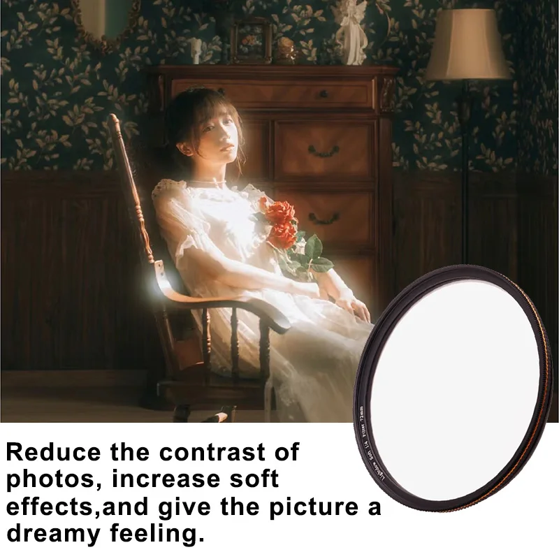 1/4 1/8 Soft White Diffusion Lens Filter 49mm 52mm 55mm 58mm 62mm 67mm 72mm 77mm 82mm for Camera Canon Nikon Sony Lens Filter thumbnail 6