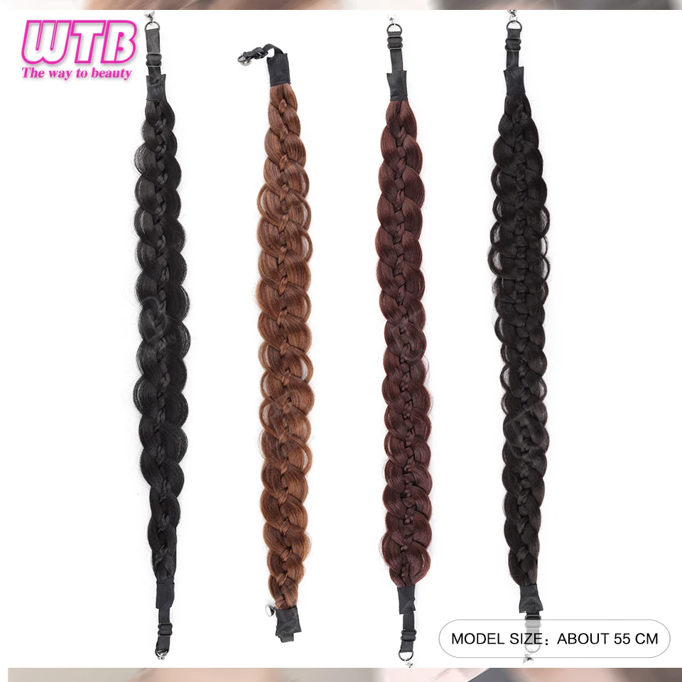 WTB Synthetic Hairband Wig for Women Magnetic Snap Style Fishtail Braid Hairband Wig with Velcro Suitable for Everyday Wear thumbnail 4