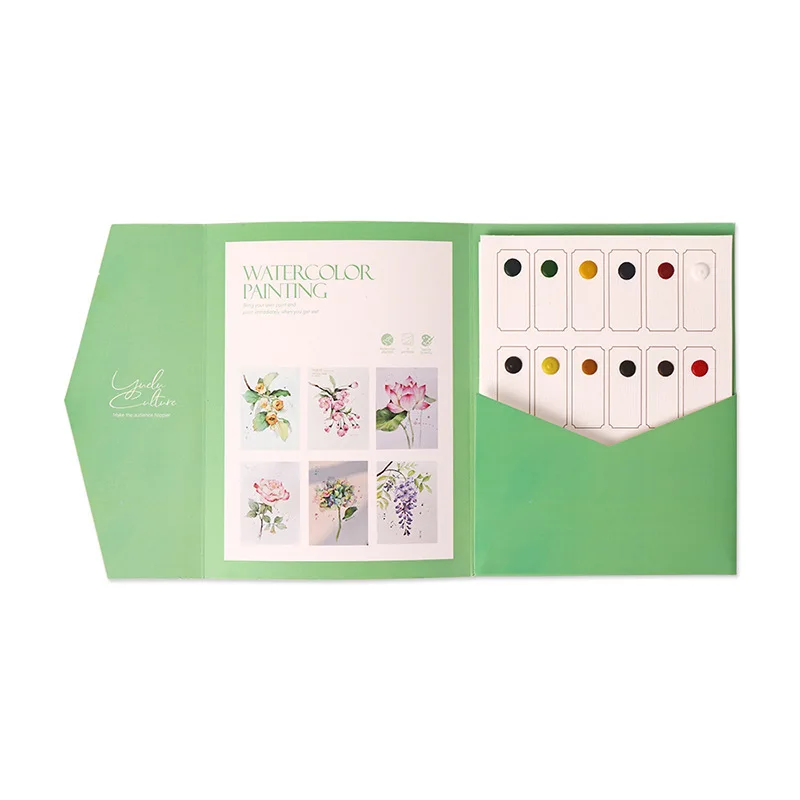 4 styles  Parent Child Watercolor Art Set: 12 Color Solid Color Album with Graffiti Page and Student Stress Relief Coloring thumbnail 6
