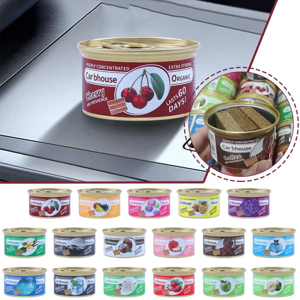Car Flavoring Car Air Fresheners Perfume Canned Wood Blocks Coffee Flavor Long-Lasting Auto Aromatherapy Car Deodorant Supplies thumbnail 2