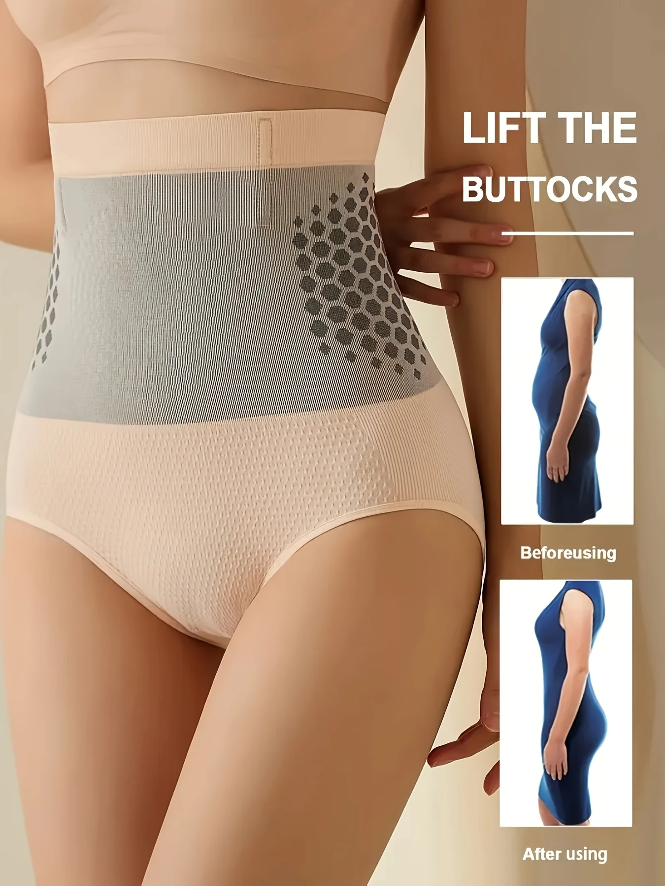 High Waist Tummy Control Shapewear Panties for Women Seamless Body Shaping Underwear Abdomen Slimming Breathable Stretch Briefs thumbnail 6