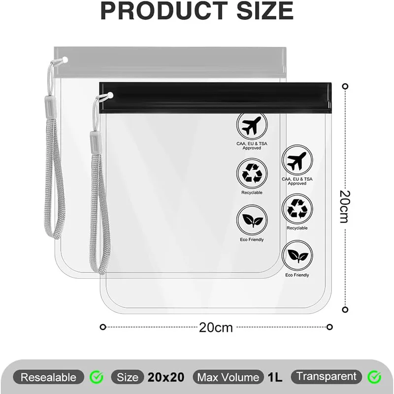 2/4Pcs Airport Security Liquids Bags Transparent Toilet Bag EVA Leakproof Cosmetic Bag Travel Toiletry Bags Set Storage Bag thumbnail 6
