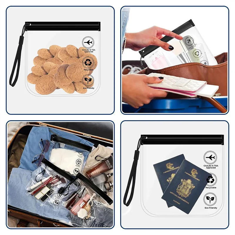2/4Pcs Airport Security Liquids Bags Transparent Toilet Bag EVA Leakproof Cosmetic Bag Travel Toiletry Bags Set Storage Bag thumbnail 4