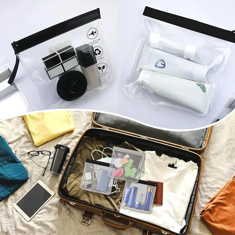 2/4Pcs Airport Security Liquids Bags Transparent Toilet Bag EVA Leakproof Cosmetic Bag Travel Toiletry Bags Set Storage Bag thumbnail 3