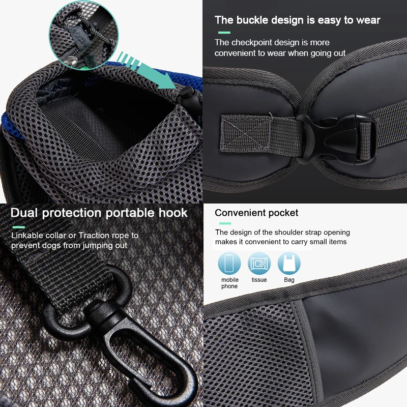 Pet Cat Dog Carrier Backpack Travel Tote Shoulder Bags Mesh Sling Carry Pack Pet Carrying Supplies Crossbody Shoulder Bag thumbnail 2