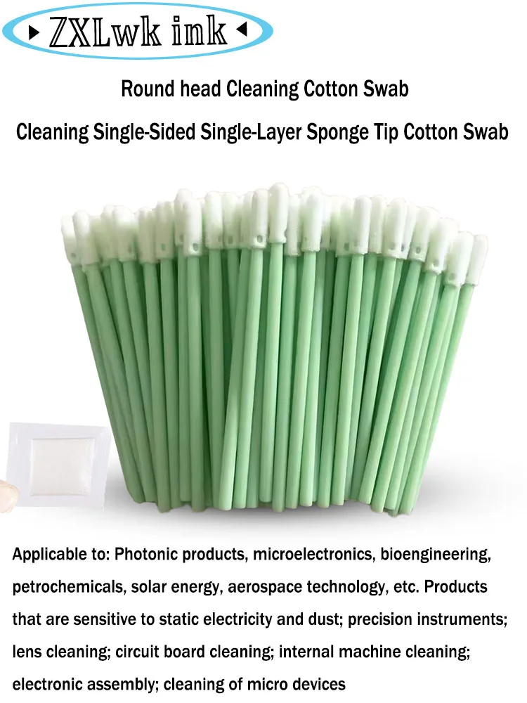 100Pcs Small Round head Tips Cloth Head Cleaning Swab Lint Dust Free Sticks for PCB Board Electronics Small Area Camera Optica thumbnail 2