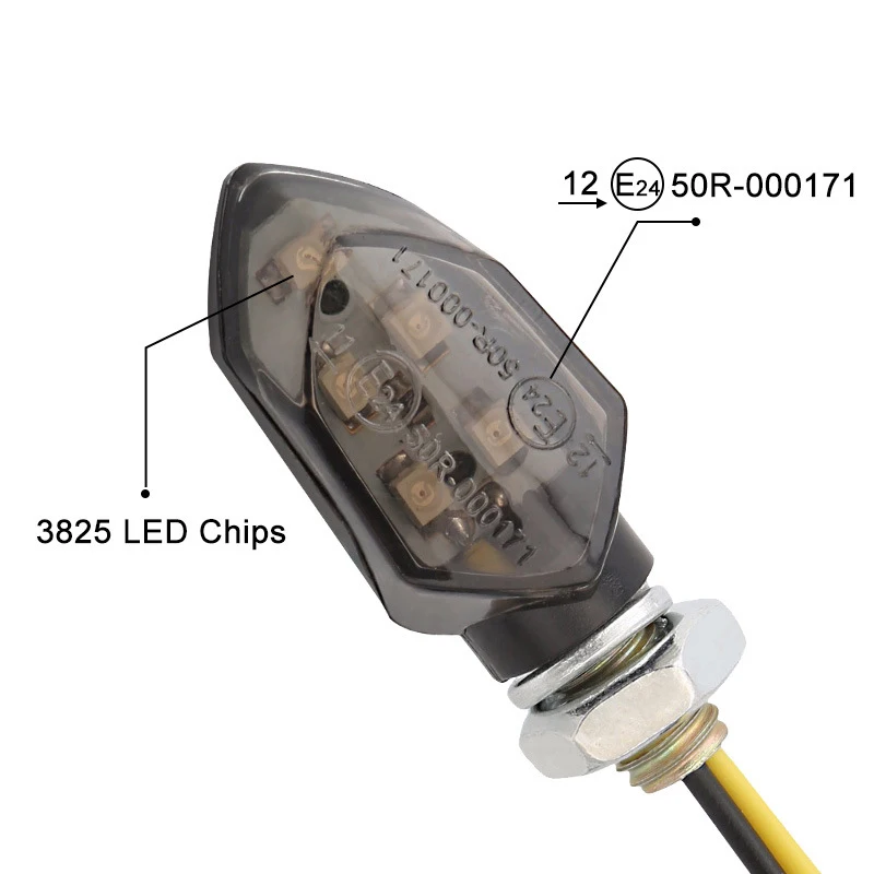2/8PCS Universal 12V 5 LED Turn Signal Light Super Bright Motorcycle Mini Smoke Led Motorbike Lampe Amber Blinker Indicators Two thumbnail 4