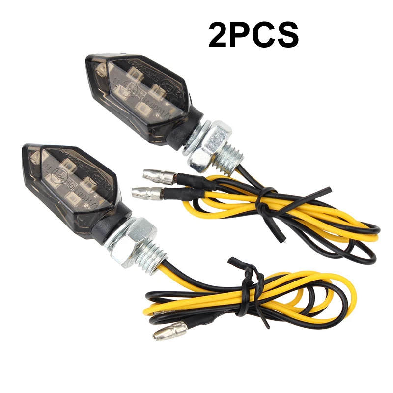 2/8PCS Universal 12V 5 LED Turn Signal Light Super Bright Motorcycle Mini Smoke Led Motorbike Lampe Amber Blinker Indicators Two thumbnail 2